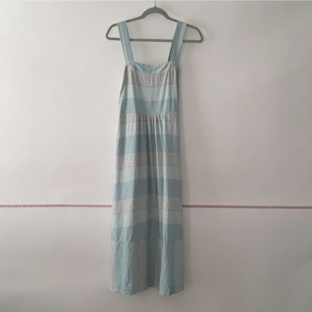 Patagonia Garden Island Midi Dress Small Sundress Pink Blue White Stripe Cottage